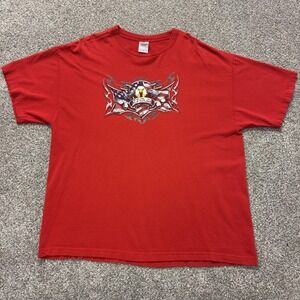 Y2K Alstyle Apparel & Activewear Shirt Mens 2XL Red USA Eagle Flag Tee T-Shirt